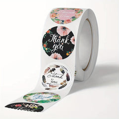 500pcs Thank You Stickers Sealing Labels Round Flowers Multicolor Label Stickers