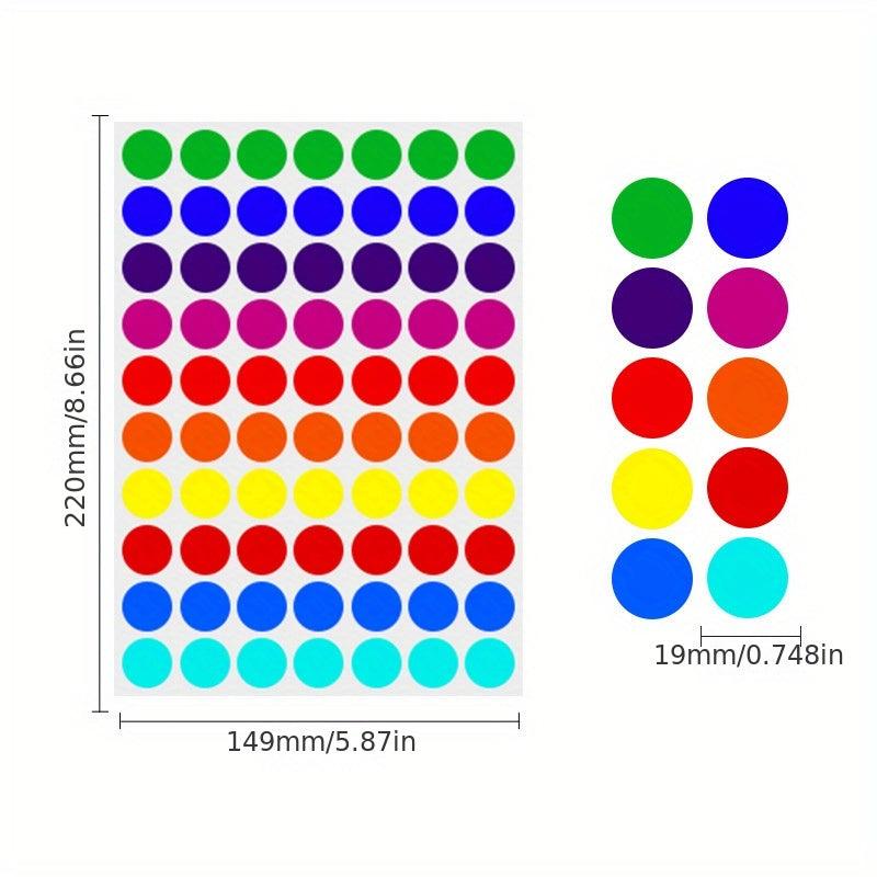 700pcs Colored Dot Stickers Round Coding Labels Circle Dots Labels Stickers