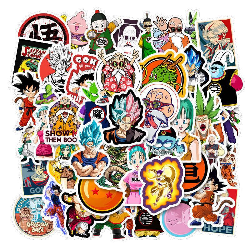 50pcs Dragon Anime Waterproof Stickers DIY Handcraft Decoration Material