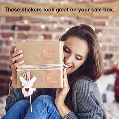 500 Pcs 1 Inch Thank You Stickers Roll for Small Business