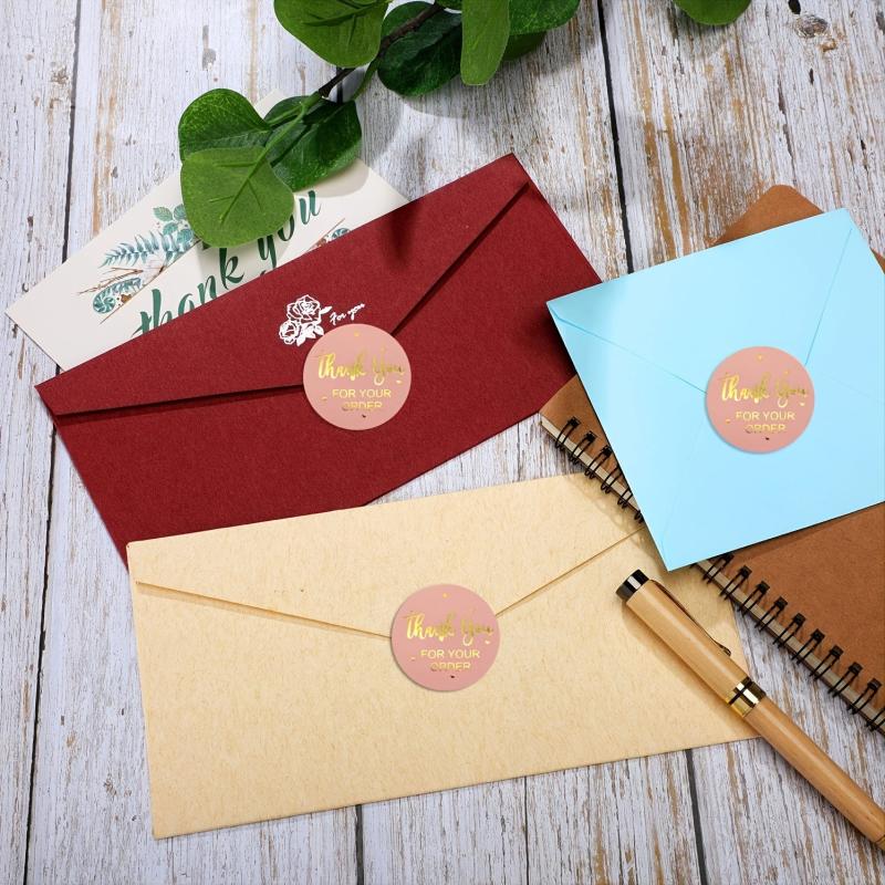500 Pcs 1 Inch Thank You Stickers Roll for Small Business