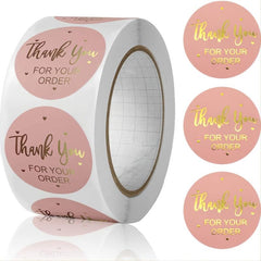 500 Pcs 1 Inch Thank You Stickers Roll for Small Business