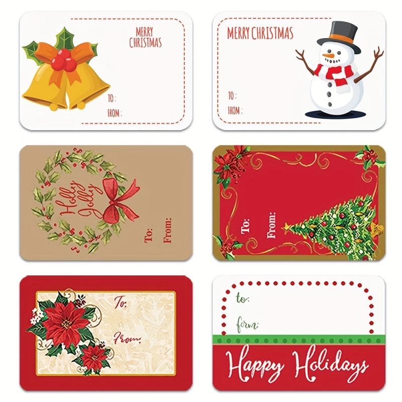 Christmas Holiday Gift Series Sticker Label 250 Roll 5 7