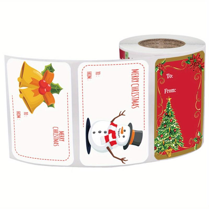 Christmas Holiday Gift Series Sticker Label 250 Roll 5 7