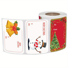 Christmas Holiday Gift Series Sticker Label 250 Roll 5 7