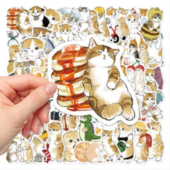 50pcs Cartoon Kitten Series Waterproof Stickers DIY Creative Decoration