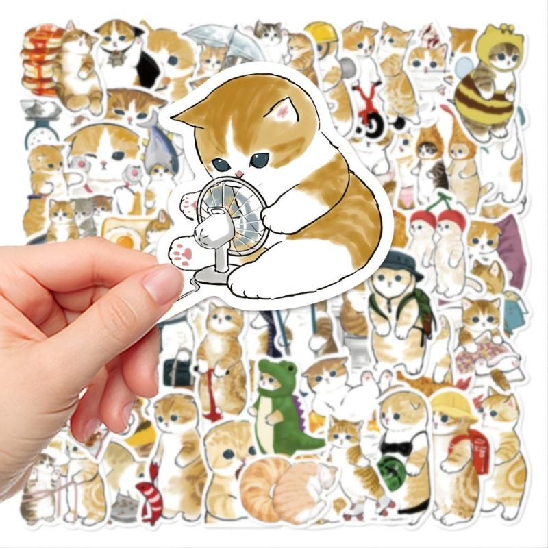 50pcs Cartoon Kitten Series Waterproof Stickers DIY Creative Decoration