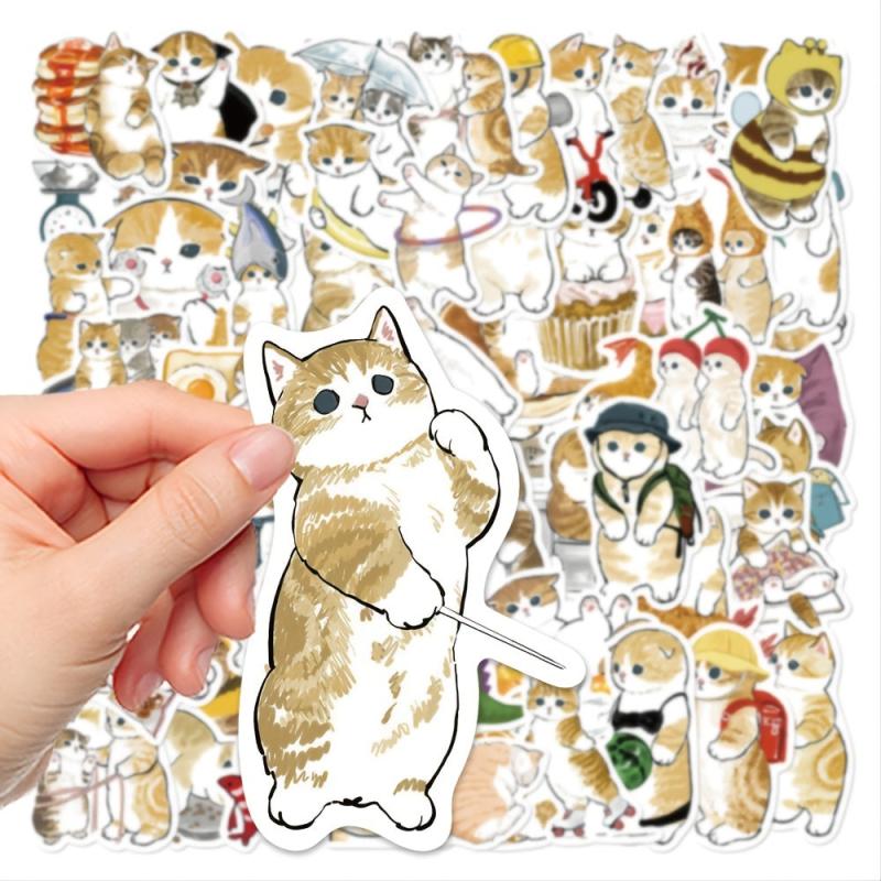 50pcs Cartoon Kitten Series Waterproof Stickers DIY Creative Decoration