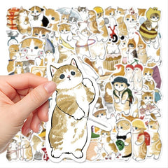 50pcs Cartoon Kitten Series Waterproof Stickers DIY Creative Decoration
