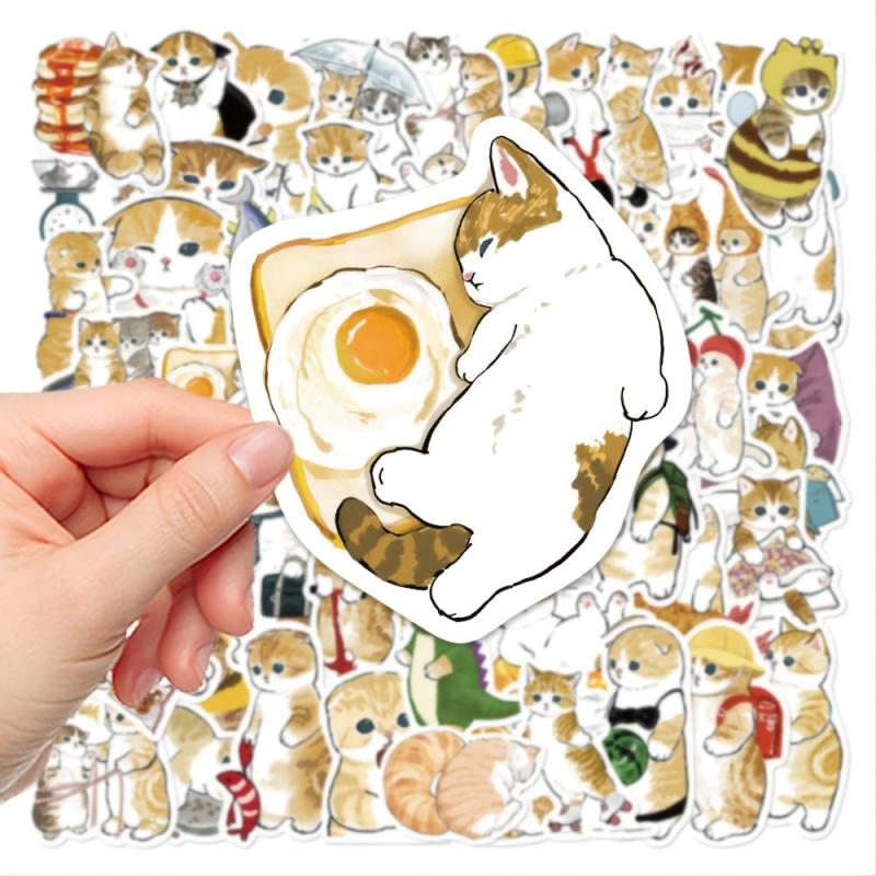 50pcs Cartoon Kitten Series Waterproof Stickers DIY Creative Decoration
