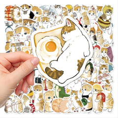 50pcs Cartoon Kitten Series Waterproof Stickers DIY Creative Decoration