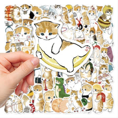 50pcs Cartoon Kitten Series Waterproof Stickers DIY Creative Decoration