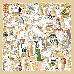 50pcs Cartoon Kitten Series Waterproof Stickers DIY Creative Decoration