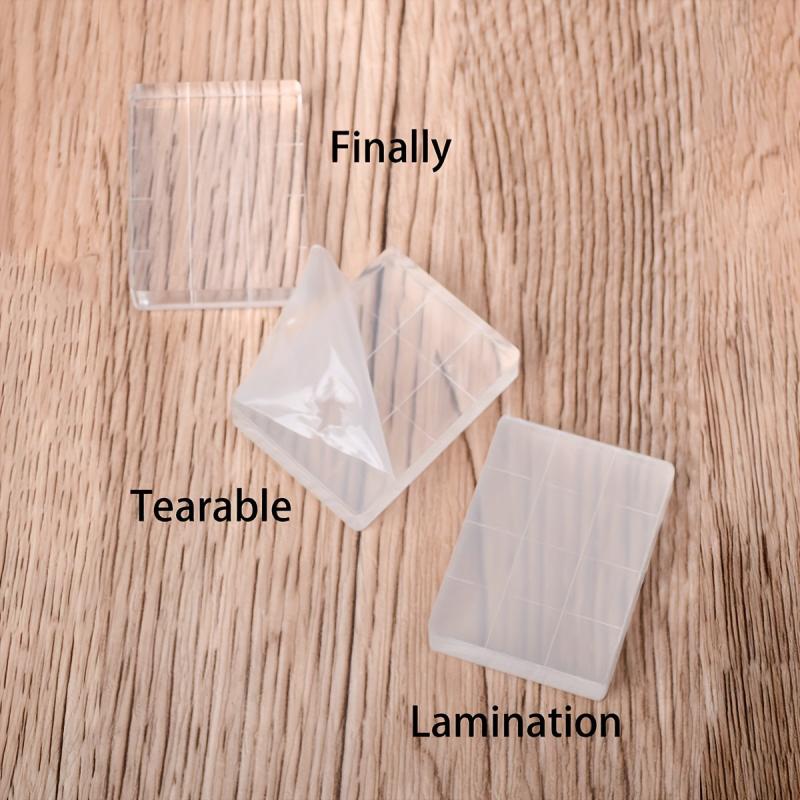 3pcs Acrylic Stamp Handle Stamp Blocks With Grids And Handles