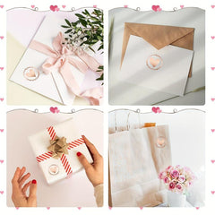 Heart Shaped Envelope Seal Love Sticker Transparent Hot Gift Bag Sticker