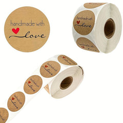 500pcs Cowhide Baking Decoration Round Stickers Sealing Labels