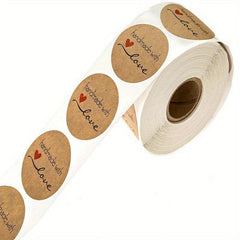 500pcs Cowhide Baking Decoration Round Stickers Sealing Labels