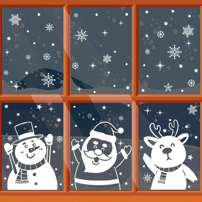 3pcs Snow Man Snowflake Stickers Xmas Party Decor