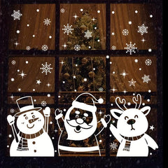 3pcs Snow Man Snowflake Stickers Xmas Party Decor