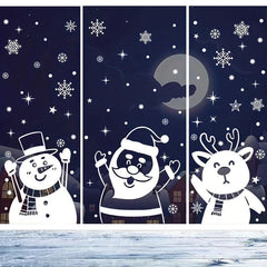 3pcs Snow Man Snowflake Stickers Xmas Party Decor