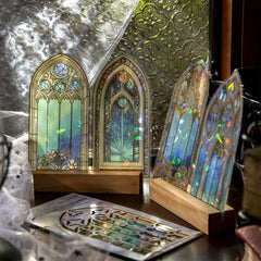 10pcs Glass Flower Window Retro Decoration Stickers
