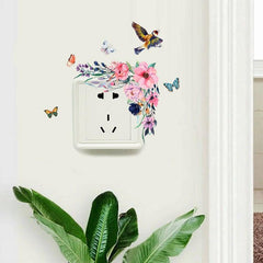 Flowers Bird Butterflies Wall Stickers Self adhesive PVC Removable Decor