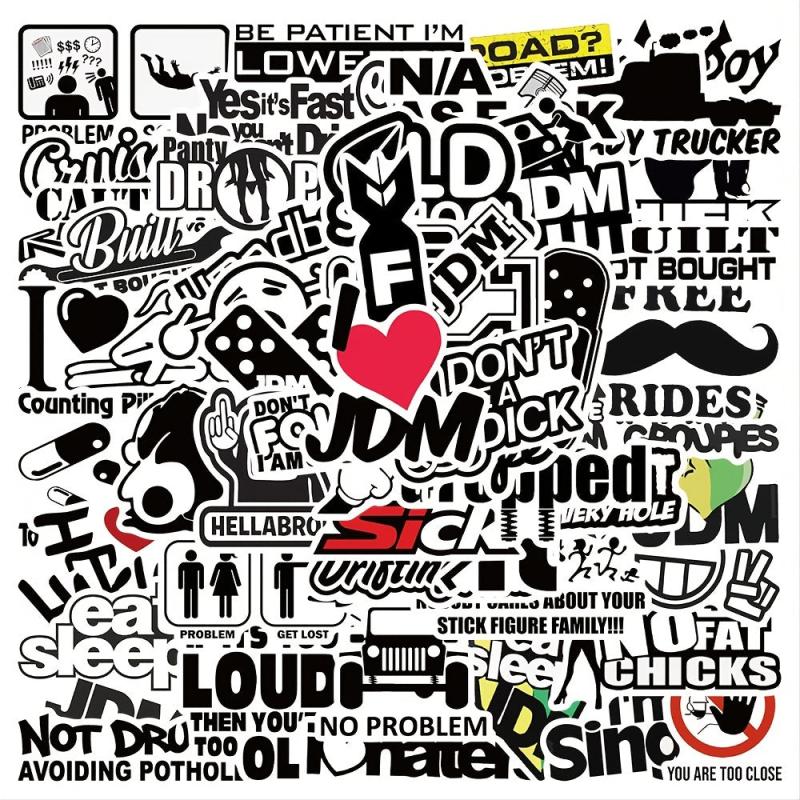 50pcs JDM Graffiti Stickers Waterproof DIY Decoration Materials
