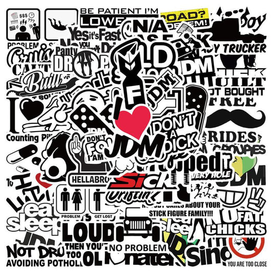 50pcs JDM Graffiti Stickers Waterproof DIY Decoration Materials