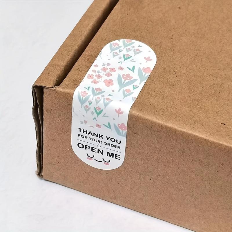 100pcs Floral Thank You Sticker Pack for Small Business