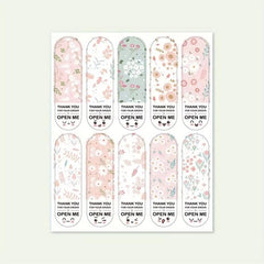 100pcs Floral Thank You Sticker Pack for Small Business