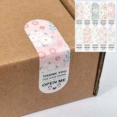 100pcs Floral Thank You Sticker Pack for Small Business