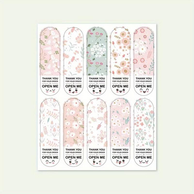 100pcs Floral Thank You Sticker Pack for Small Business