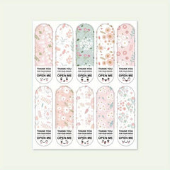 100pcs Floral Thank You Sticker Pack for Small Business