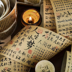 Chinese Calligraphy Washi Paper Masking Tape for DIY Craft Scrapbook