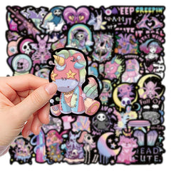 56Pcs Gothic Style Doll Stickers for Laptops PCs Smartphones