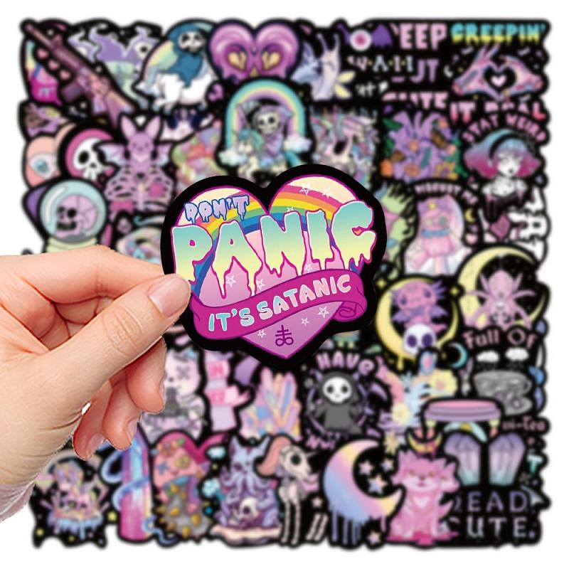56Pcs Gothic Style Doll Stickers for Laptops PCs Smartphones