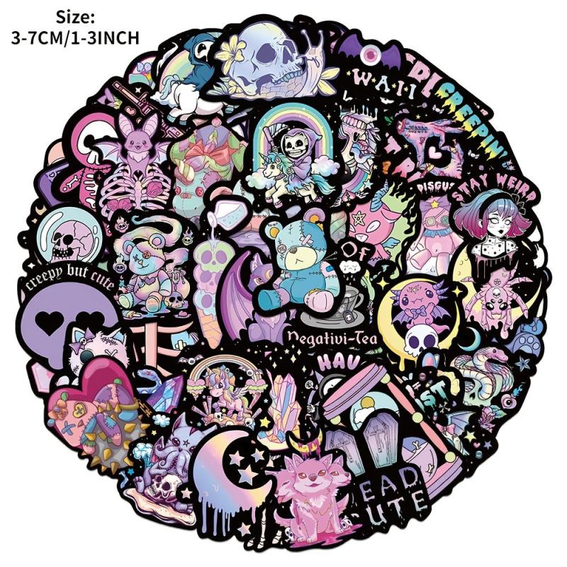 56Pcs Gothic Style Doll Stickers for Laptops PCs Smartphones