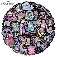 56Pcs Gothic Style Doll Stickers for Laptops PCs Smartphones