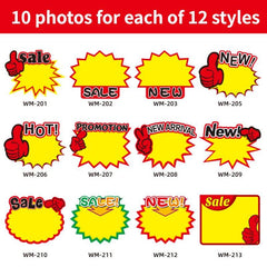 120pc Fruit Promotion Sticker Tag Supermarket Advertising Paper (12 Styles)