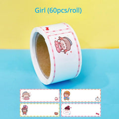 60pcs Personalized Transparent Custom Name Sticker Waterproof Label