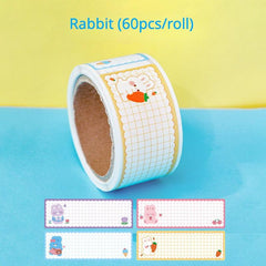 60pcs Personalized Transparent Custom Name Sticker Waterproof Label
