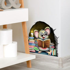 Cartoon Mouse Hole Wall Sticker Living Room Decoration Self Adhesive