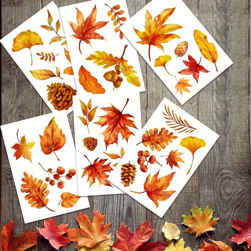Maple Leaves Window Decals Double Sided - Set of 6 Sheets