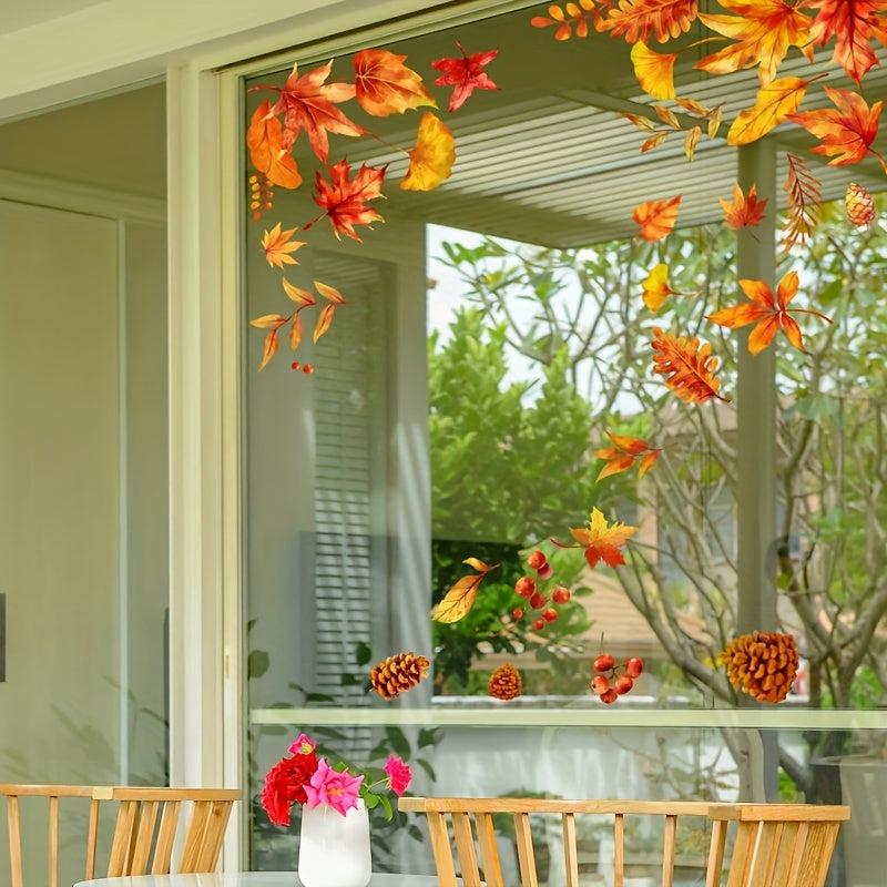 Maple Leaves Window Decals Double Sided - Set of 6 Sheets