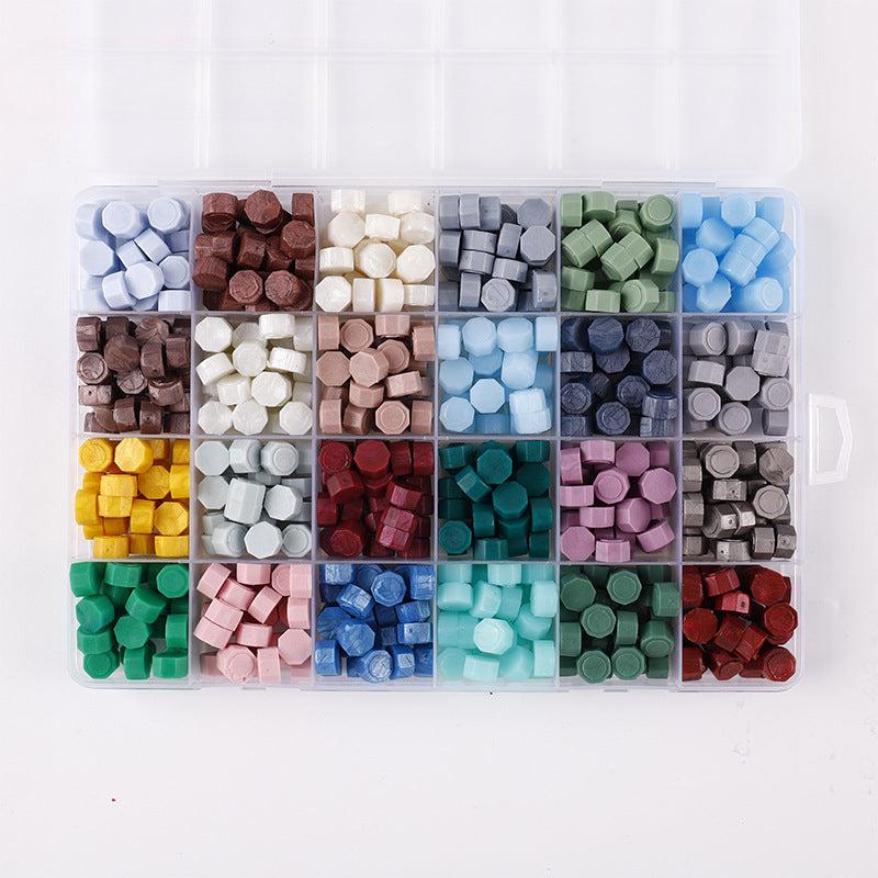 24 Grid 600pcs Wax Sealing Beads Kit for Seals Wax Pellets