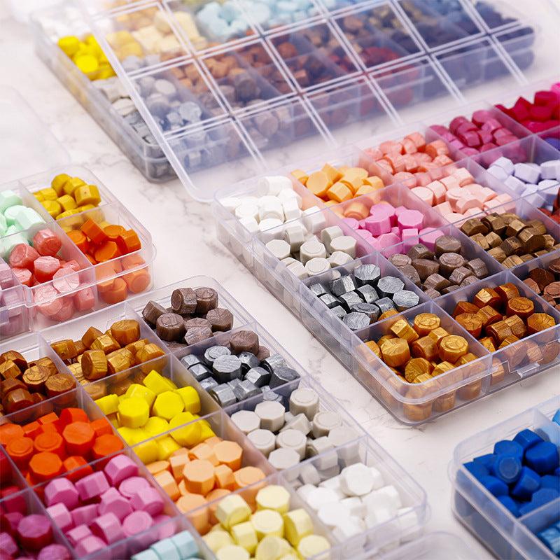 24 Grid 600pcs Wax Sealing Beads Kit for Seals Wax Pellets