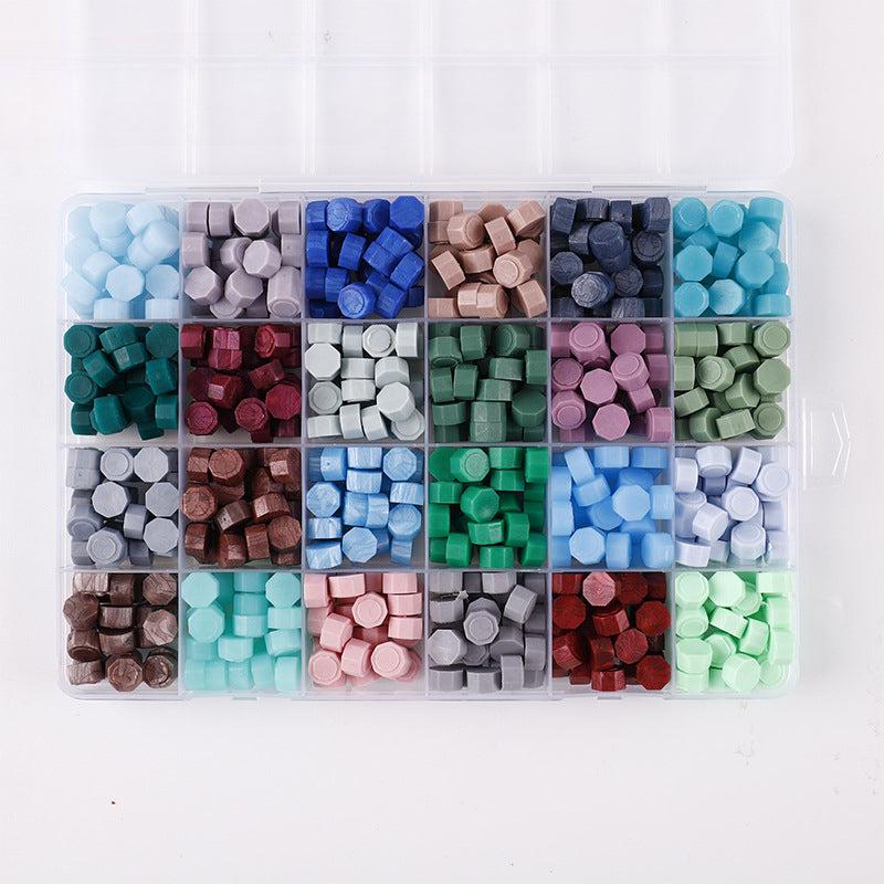 24 Grid 600pcs Wax Sealing Beads Kit for Seals Wax Pellets