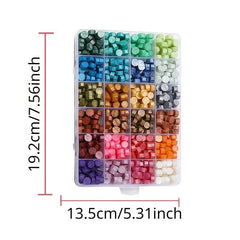 24 Grid 600pcs Wax Sealing Beads Kit for Seals Wax Pellets