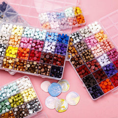 24 Grid 600pcs Wax Sealing Beads Kit for Seals Wax Pellets
