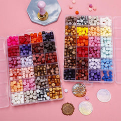 24 Grid 600pcs Wax Sealing Beads Kit for Seals Wax Pellets